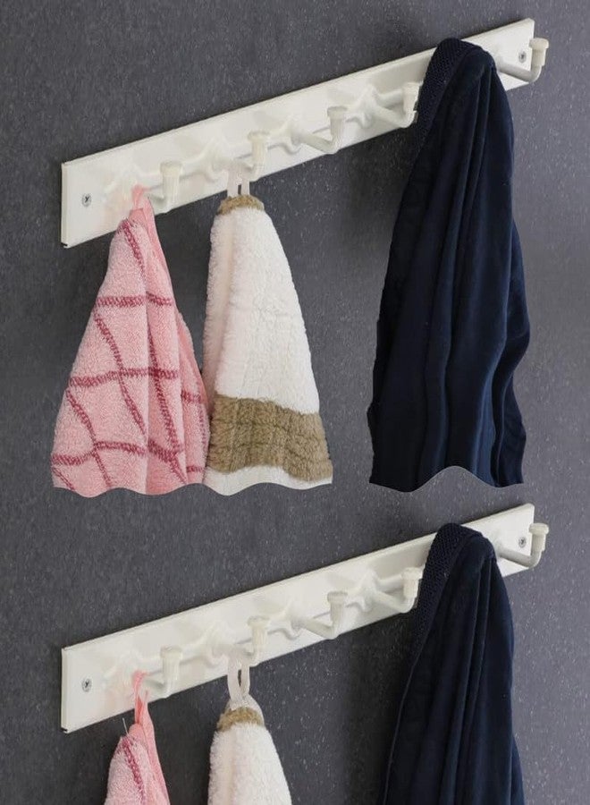 iSTAR 6 Pin Bathroom Cloth Hooks Hanger Door Wall Bedroom Bathroom Robe Hooks Rail for Hanging Keys,Clothes,Towel Steel Hook(Pack of 1) - Image 1